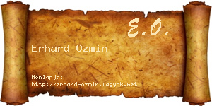 Erhard Ozmin névjegykártya